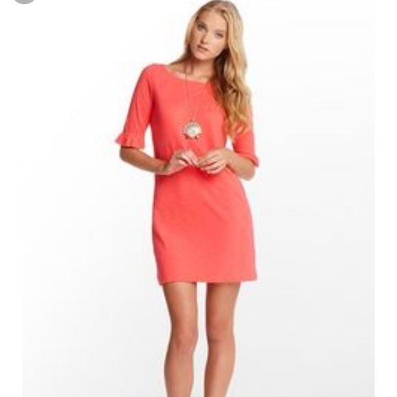 Lilly Pulitzer Somerset Dress Bold Coral size XS - Picture 2 of 7